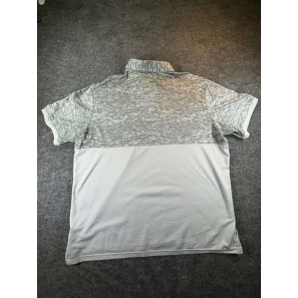Adidas Climacool Mens XL Grey Space Dye Colorblock Short Sleeve Golf Polo Shirt